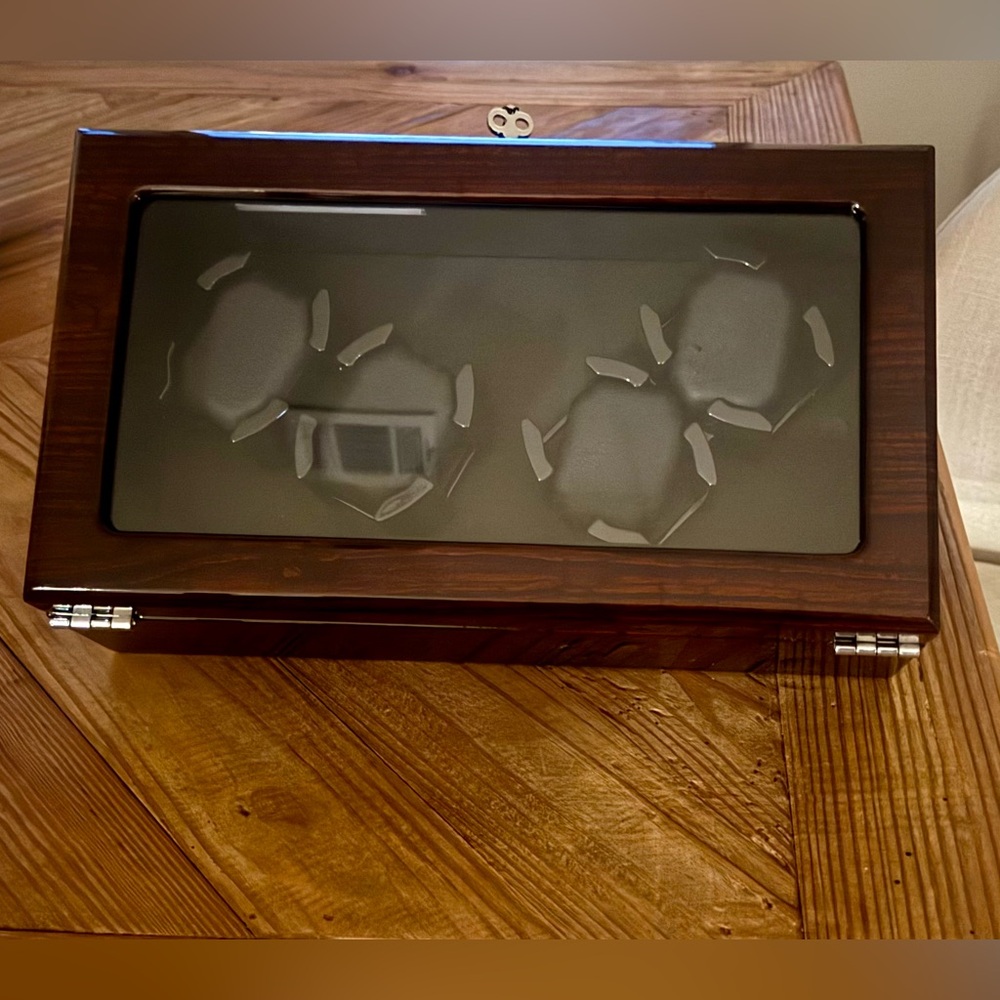 Inclake Elegant Wooden Watch Box with Glass Top